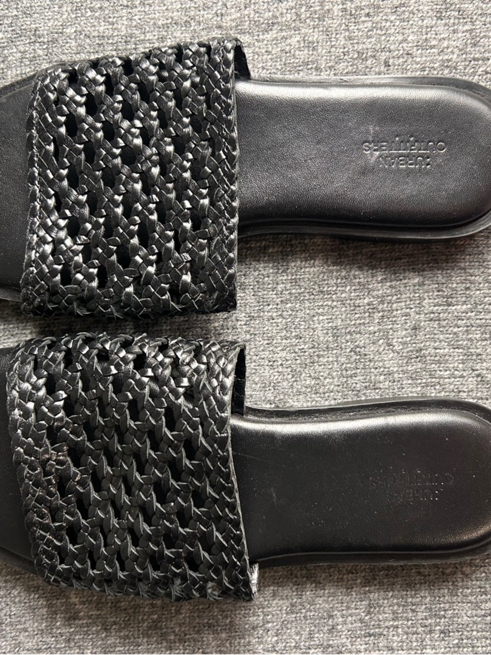 Urban Outfitters Black Woven Slide Sandals